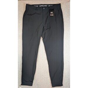 Waggle Greenside Jogger Men’s Golf Pants 36x32 NWT Black Stretch Tapered Fit